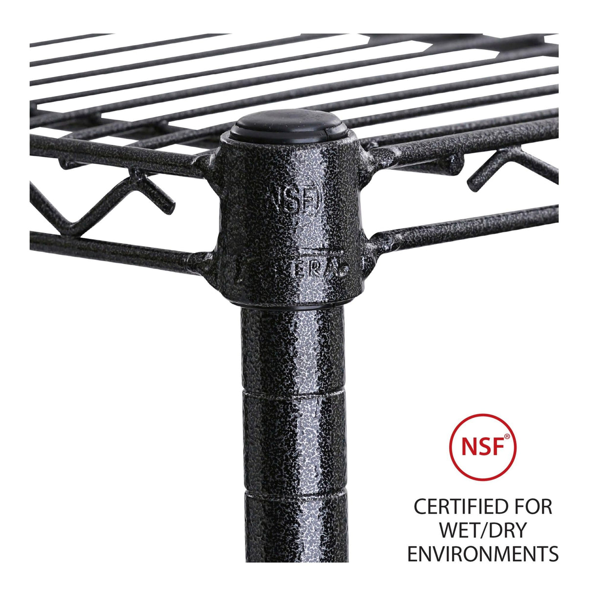 Alera 5-Shelf Wire Shelving Kit with Casters and Shelf Liners, 36w X 18d X 72h, Black Anthracite Alera