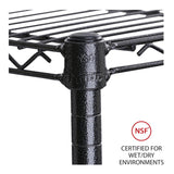 Alera 5-Shelf Wire Shelving Kit with Casters and Shelf Liners, 36w X 18d X 72h, Black Anthracite Alera