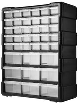 Elevon Hardware and Craft Cabinet 14.8" W x 6.3" D x 18.7" H, 39 Drawers, Black Elevon