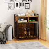 aboxoo 32/40 Inches Furniture Style Dog Crate for Medium Small Dog,Indoor Dog Kennels with Drawers Storage(Rustic Brown) aboxoo