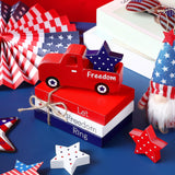 Marsui 5 Pieces Patriotic Table Decorations 4th of July Wood Blocks Let Freedom Ring Centerpieces American Wood Book Stacks for Independence Day Memorial Day Home Indoor Table Topper Tiered Tray Decor Marsui