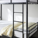 Karl home Black Bunk Bed Twin Over Twin with 2 Storage Drawers, Metal Bunk Bed with Built-in Ladder and Safety Guardrail, Space-Saving Twin Bunk Beds for Kids, Teens & Adults, No Box Spring Karl home