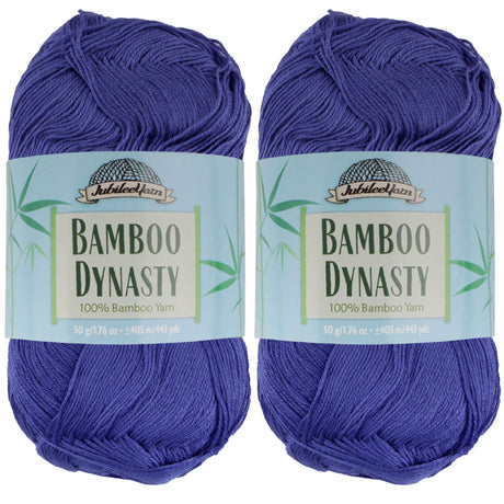 JubileeYarn Bamboo Dynasty - 50g/Skein Baby Weight Bamboo - 83 Royal Blue - 2 Skeins BambooMN
