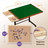 JoyBerri Puzzle Station Jigsaw Puzzle Table/Rolling Desk - 1500 Piece Puzzle Board/Portable Jigsaw Tables with Drawers and Legs - Height Adjustable for Adults JOYBERRI