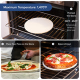 Nuwave 11.5 Inch Pizza Stone, New and Improved .48 Inch Thickness, Durable, Safe Baking Stone for Grill or Oven, Thermal Shock Resistant, Natural Cordierite Baking Stone, 1,472 °F Resistant, Round Nuwave
