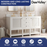Deer Valley DV-1BV0157W 60'' Bathroom Vanity with Double Sink Top, Pre-Assembled Modern Wood Bathroom Cabinet Sink Combo with Backsplash Deer Valley