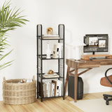Azheruol Bookshelf Vertical Storage Freestanding Storage Stand for Living Room, Bedroom, Kitchen, Rust Resistance, Easy Assemblyl Free CombinationMulti-Functional Organizer (4 Tiers, Black) Azheruol