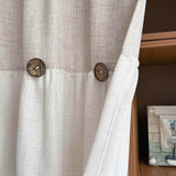 AiFMQQ Farmhouse Boho Linen Button Arched Valance Curtains for Kitchen Window Dining Room Cafe Valance for Small Windows Bathroom Macrame Valances Rod Pocket 1 Panel (Beige Arched, W52 L35 inch) AiFMQQ