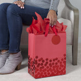Hallmark 13" Large Gift Bag with Tissue Paper (Red Foil Dots) for Christmas, Father's Day, Birthdays, Graduations, Valentines Day, Sweetest Day or Any Occasion Hallmark
