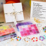 QUEFE 96 Colors 3000pcs Pony Beads Bracelet Making Kit Friendship Bracelet Kit Rainbow Kandi Beads with Letter and Heart Beads Elastic Threads for Jewelry Necklace Making QUEFE