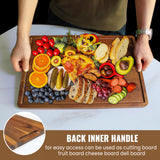 Acacia Wood Cutting Boards Set of 3 for Kitchen, Large Wooden Cutting Board with Juice Groove, Charcuterie Board, Chopping Board for Meat, Cheese, Fruits(17x12, 12x10, 12x7 inch) Misawce