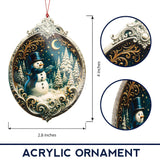 Christmas Ornament 2025 - Snowman Ornament, Snowman Ornaments for Christmas Tree, Christmas Tree Ornaments, Acrylic Christmas Ornaments, Suncatcher Effect Stained Glass Window Hanging, car Hanging KINGDUHU