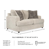 Signature Design by Ashley Soletren Contemporary Chenille Loveseat with 2 Accent Pillows, Off-White Signature Design by Ashley