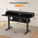 ErGear Adjustable Electric Standing Desk with Bookshelf & RGB Monitor Stand ErGear