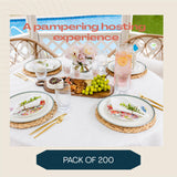 200 Linen-Feel Lunch Napkins - Disposable Cloth-Like Luncheon Paper Napkins - Soft and Absorbent Cloth-Like Napkins For Kitchen, Parties, Weddings, Dinners or Events (Pack of 200) LINTEXT