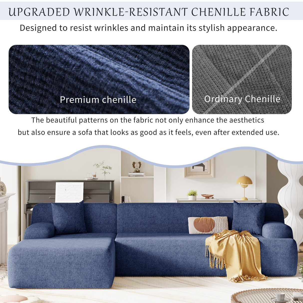 Merax L-Shape Modular Sectional Sofa Couch for Living Room,Modern Upholstered Sectional Couch 2 Piece Free Combination Sofa for Living Room Merax