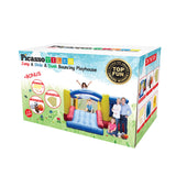 [Upgrade Version] PicassoTiles KC102 12x10 Foot Inflatable Bouncer Jumping Bouncing House, Jump Slide, Dunk Playhouse w/Basketball Rim, 4 Sports Balls, Full-Size Entry, 580W ETL Certified Blower PicassoTiles