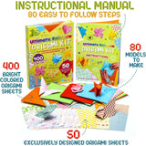 BRYTE Ultimate Rainbow Origami Kit with 450 Fun Colorful Papers, Gift-Ready Crafts for Girls Kids Ages 8-12 BRYTE