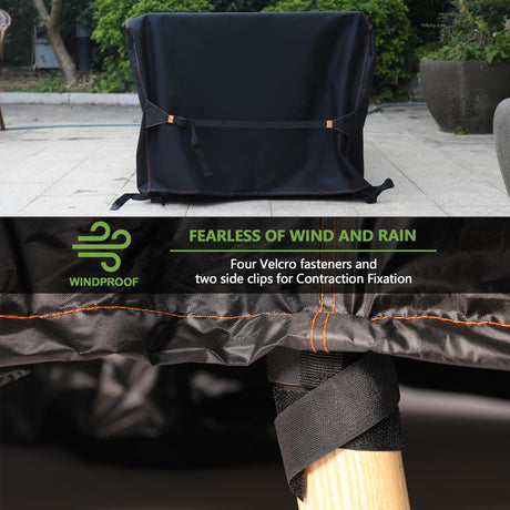 Enzeno Patio Furniture Set Cover, Outdoor Sectional Sofa Couch Set Covers Waterproof, Garden Dining Table Chair Set Cover Outside Rectangular Heavy Duty Weatherproof 126" L x 63" W x 28" H Black… Enzeno