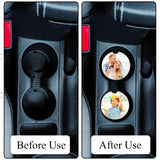 Eorbow 24 Packs Ceramic Sublimation Car Coasters, Car Blanks Cupholders with Finger Notch for Easy Removal, Absorbent Auto Cup Holders Keep Vehicle Free from Cold Drink Sweat Stain Spill Eorbow