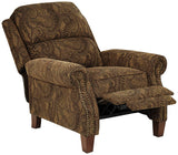 Kensington Hill Beaumont Warm Brown Paisley Patterned Recliner Chair Traditional Armchair Comfortable Push Manual Reclining Footrest Adjustable for Bedroom Living Room Reading Home Relax Office Kensington Hill