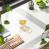 Coleshome 40 Inch Computer Desk, Modern Simple Style Desk for Home Office, Study Student Writing Desk, White Coleshome