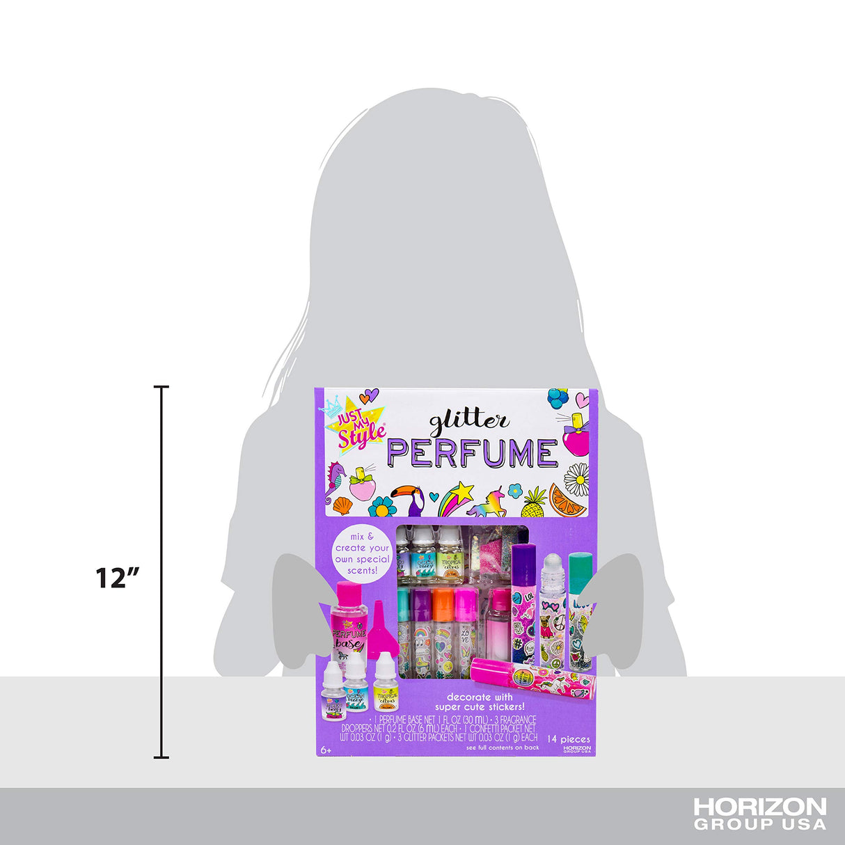 Just My Style Glitter Roller Perfume by Horizon Group USA Multi-color, 10 x 9 x 13.5 Just My Style