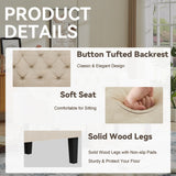 Yongqiang Settee Bench with Back Mini Couch for Dining Room Living Room Entryway Modern Upholstered Banquette Button Tufted Loveseat Sofa with Wood Legs Cream Yongqiang