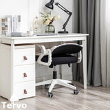 Tervo Model S | Folding Office Chair for Small Spaces | Gaming Chair for Adults & Kids | Ergonomic Mesh Computer Chair for Bedroom | Desk Chair for Home Work | (White & Black) Tervo