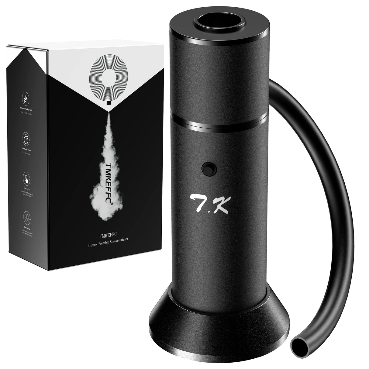 TMKEFFC Smoking Gun Portable Smoker Infuser, Handheld Cocktail Smoke Food Smoker for Meat, Sous Vide, Drinks, Cheese, Cup Cover and Wood Chips Included, Black TMKEFFC