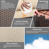 Oasishine Patio Furniture 3-seat Sofa Wicker Outdoor Furniture Outdoor Couch Deep Seat Hight Backrest Non-Slip Cushions, Khaki Oasishine