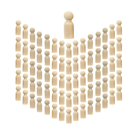 75 Pieces Wood Peg Dolls Unfinished Wooden People Craft Blank Family Figures 5/8 x 1-3/4 inch Cregugua