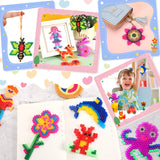 20 Pieces 5mm Fuse Beads Pegboards Clear Animal Shape Plastic Pegboards Craft Tray with 20 Pieces Colorful Cards for Kids DIY Craft Beads AUGSUN