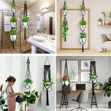 Macrame Plant Hangers, 6Pack Hanging Plant Holders Indoor w/ 6 Set Hooks Handmade Cotton Rope Plant Hangers Set Flower Pots Holder Stand Boho Home Decor Hanging Planters for Indoor Outdoor Plants TAOZIM