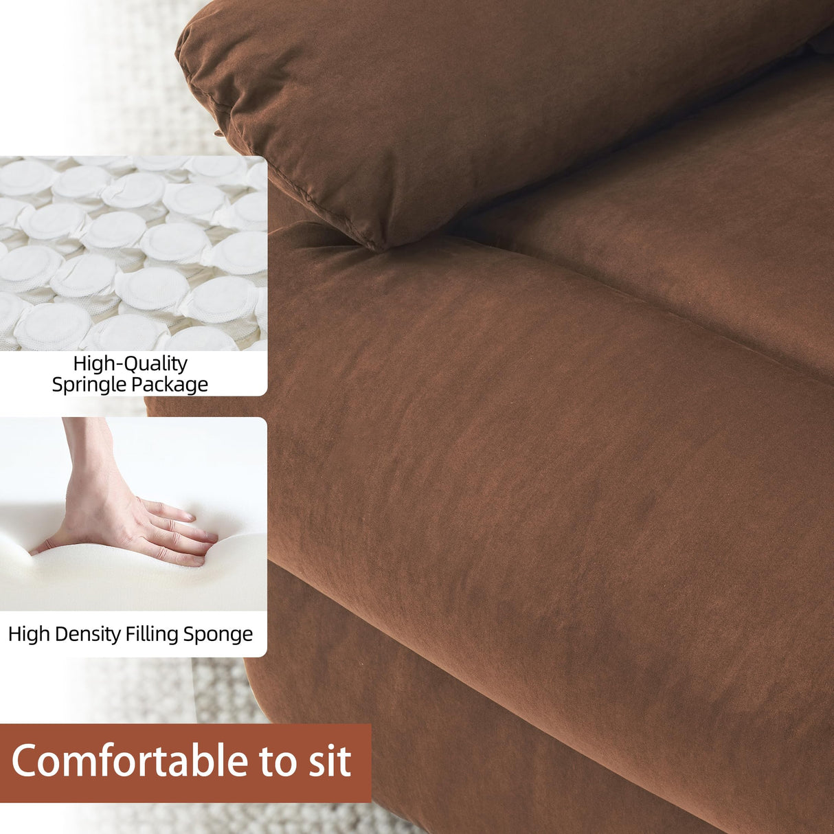 Ketaiyou Rocker Recliner Chair, Overstuffed Manual Rocking Recliner for Adults, Upholstered Comfy Soft Fabric Living Room Reclining Sofa Chair (Brown Fabric) Ketaiyou