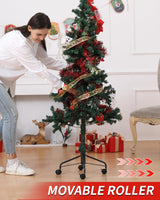 Christmas Tree Stands for Artificial Trees, Artificial Christmas Tree Stand with Wheels,Rolling Christmas Tree Base for 3 Ft to 6 Ft Artificial Christmas Trees, fits 0.5-1.25 Inch Tree Pole, Green BakCover