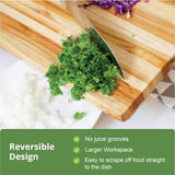 BEEFURNI Teak Wood Cutting Board with Hand Grip, Wooden Cutting Boards for Kitchen Medium, Chopping Board Wood, Reversible, Kitchen Gifts, 1-Year BEEFURNI
