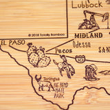 Totally Bamboo A Slice of Life Texas State Serving and Cutting Board, 11" x 8.75" Totally Bamboo