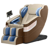 Real Relax Full Body Massage Chair, Zero Gravity Massage Recliner Chair with 6 Auto Modes, Full Body Airbags, Bluetooth, Fit Office and Home, Brown Real Relax