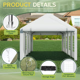 Devoko 13x26 Party Tent Heavy Duty Outdoor Wedding Tent with Removable Sidewall，Outdoor Gazebo Event Shelter Canopy, Large Tent for Wedding, Carport, Parties, Waterproof (White) Devoko