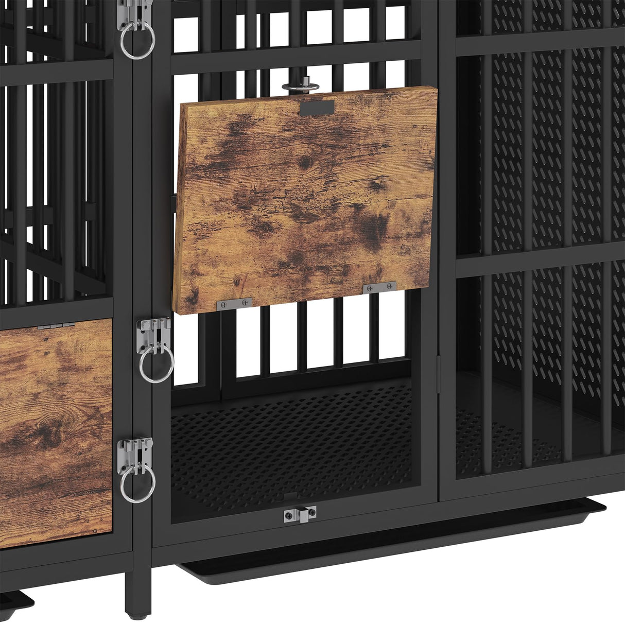 BOINN Large Dog Crate Furniture, 63 inch Heavy Duty Double Dog Crate with Divider, Extra Large Dog Kennel Furniture with Removable Trays for Medium Large Dogs BOINN