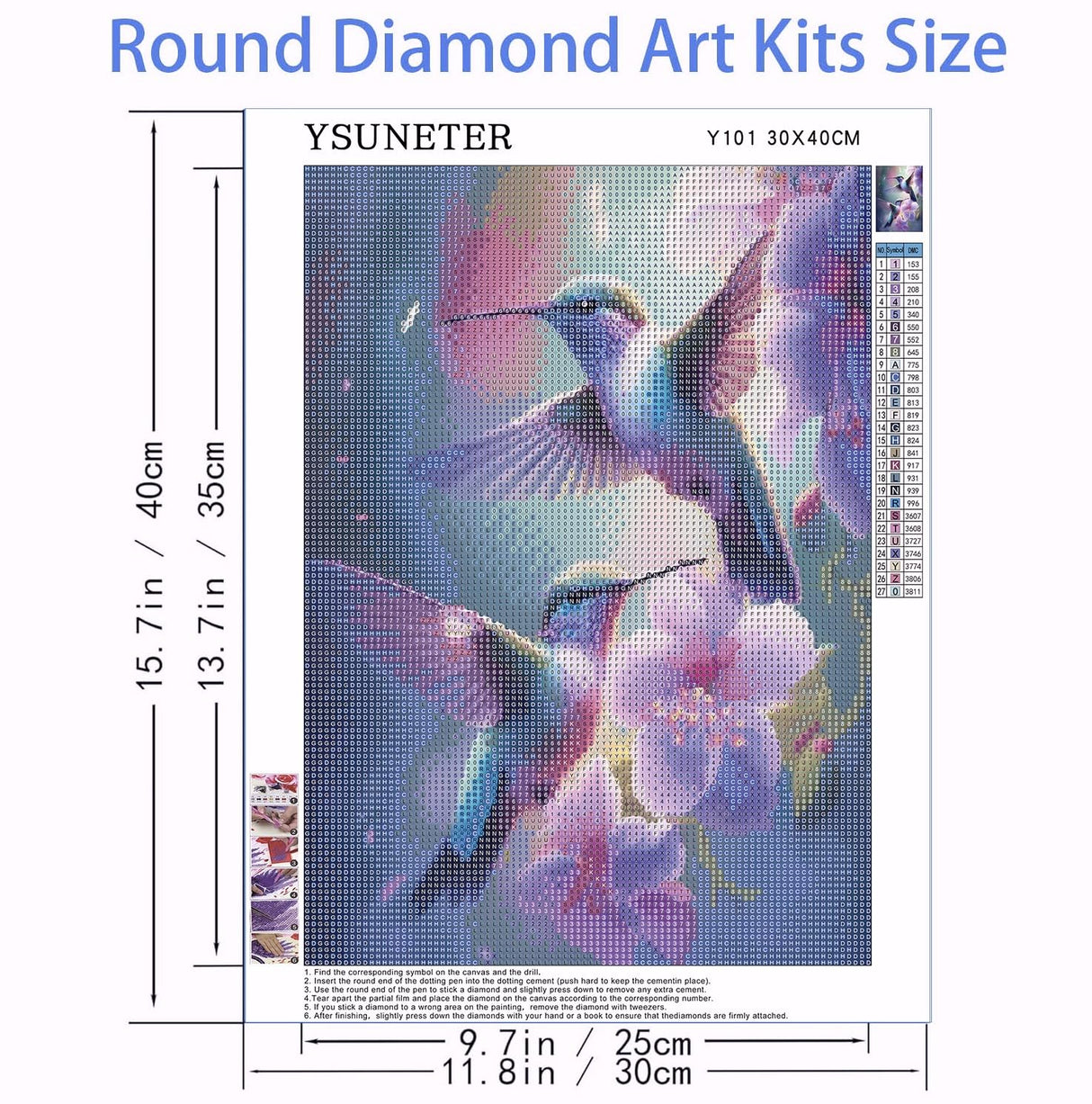 Hummingbird Diamond Art Kits for Adults, Birds Round Full Drill Diamond Painting Kits for Beginners Gem Art Painting Kits, DIY 5D Diamond Dots Painting with Diamond Arts and Crafts Decor 12x16inch YSUNETER
