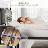 Welzona Twin Bed Frames, Metal Bed Frames with Charging Station, LED Lights Bed Frames with Upholstered Storage Headboard, Sturdy and Noise-Free, Storage Space Under Bed, No Box Spring Needed, Brown Welzona