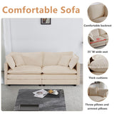 mikibama Luxury Loveseat Sofa Couch, 76" Modern Chenille Deep 2-Seater Cloud Couch with 2 Armrest Pillows and 2 Toss Pillows, Love Seat for Living Room Bedroom Office Apartment, Light Coffee mikibama