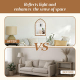 Synovana Arch Window Wall Mirror - Farmhouse Cathedral Wall Decor with Wooden Frame for Entryway Hallway Living Room - 16.14" x 1.38" x 25.2" Synovana