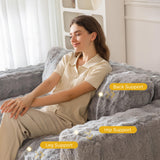 MAXYOYO Loveseat Sofa for Living Room, Small Sofa Couch Tufted Boneless Couch, Comfy Bean Bag Chair for Small Space Bedroom Apartment, No Assembly Needed, Grey MAXYOYO