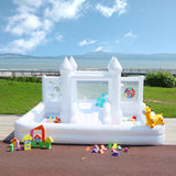 White Bounce House with Blower,Ball Pool,Kids Bounce House,Family Backyard Bouncy Castle,Suitable for Yard,Events,Parties,Weddings,Children's Gifts(13ftL×12ftW×7ftH) TOBEBEGO