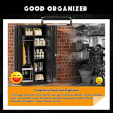 Greenvelly Metal Wardrobe Cabinet with Doors and Hanging Rod, Lockable Steel Storage Wardrobe Cabinet Bedroom Storage Cabinet, Clothes Closet for Home, Office and Bedroom, School,Gym(Black) Greenvelly