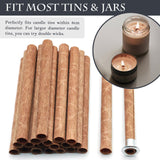 SWIGRANCE 20 Set Wood Spiral Candle Wicks 4x0.32inch / 100x8mm, Wood Wick Tube with Iron Stands for Candle Making, Natural Round Wooden Wick Core Handmade Candles Supplies SWIGRANCE