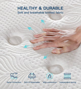 Konuzu Queen Mattress,12 Inch Queen Size Mattresses Memory Foam Hybrid White Mattress in a Box,with Provide Support and Improve Sleep Mattresses,Medium Firm Konuzu